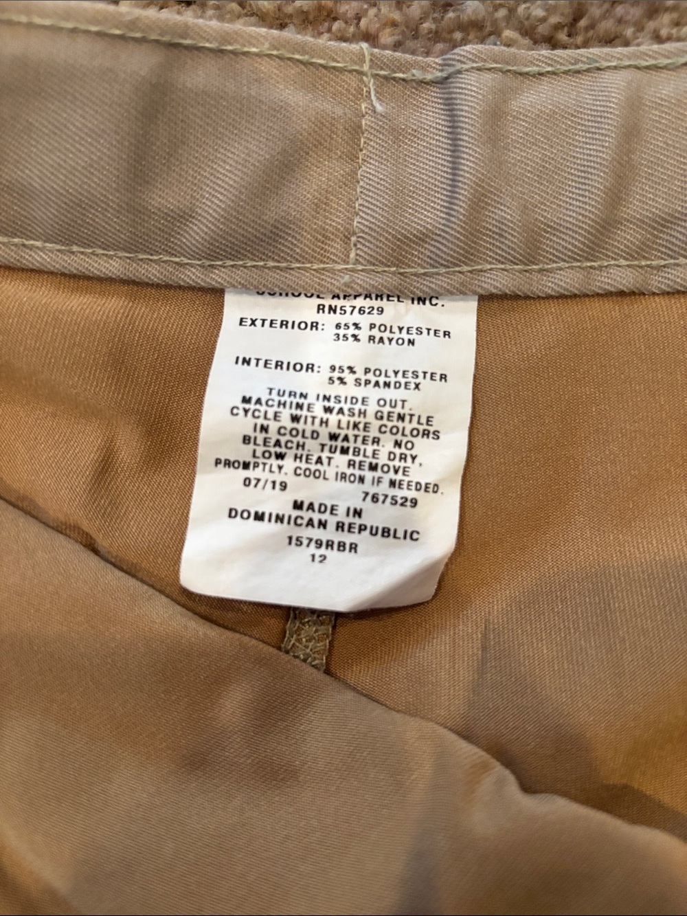 Girls Cream Pleated School Skirt - Picture 3 of 3